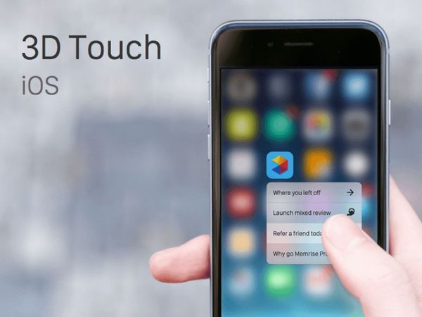 3D Touch cho phép điện thoại có phản ứng theo 2 cách khác nhau tùy vào lực chạm lên màn hình