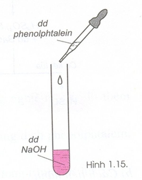 Thí nghiệm nhận biết bazo với phenolphtalein