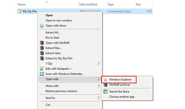 Cách giải nén file bằng Windows Explorer