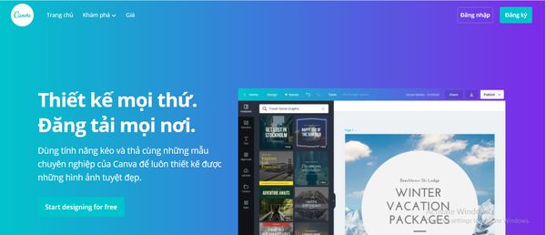 Canva là phần mềm thiết kế kế online